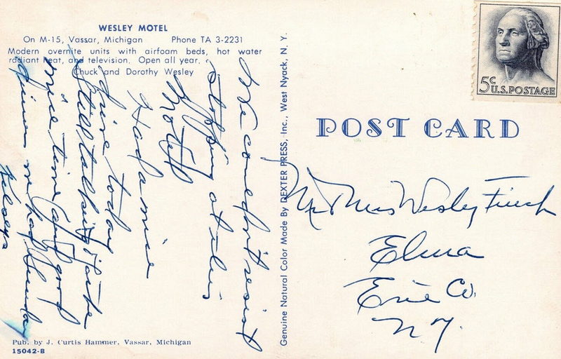 Vassar Inn (Wesley Motel) - Old Postcard (newer photo)